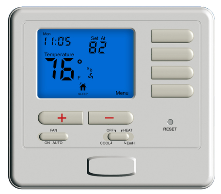 2 termostato programável fresco de 7 dias do calor 2 para a bomba de calor com calor auxiliar