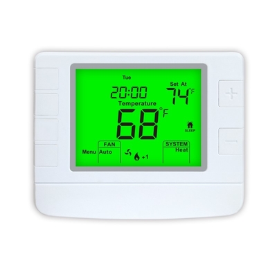 Riseem 24V White Digital Room Thermostat, Heating and cooling Adjustment Programmable Temperature Thermostat