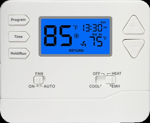 White Digital Room Thermostat with LCD Display and Battery Power