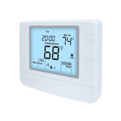 ABS Material 7 Day Programmable Thermostat with Fan Operation Mode ON and Terminal Designations W