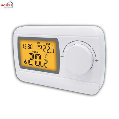 Wall-mounted RF Room 230V Thermostat White Customized Shell Color Smart Temperature Regulator Supporting Remote Control and Easy Installation