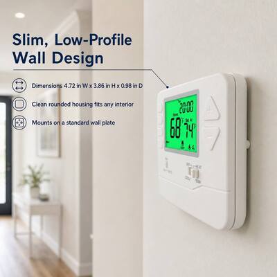 24V Temperature Ranges 32°F to 99°F Heat Pump Non-programmable Temperature Controller Wall Or Junction Box Mounting Options For Industrial Heating