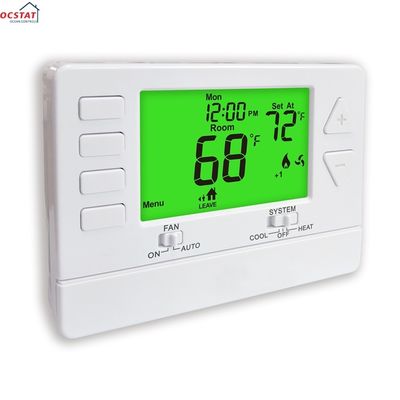 Riseem NTC Digital Single Stage Thermostat 24V LCD Digital Weekly Programmable 1 Heat 1 Cool Air Conditioner Thermostat