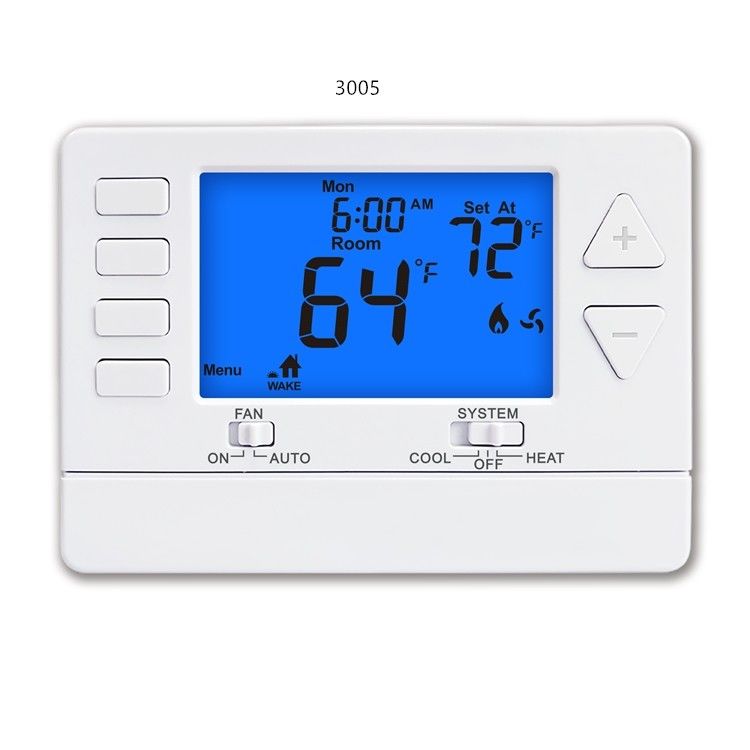 Riseem NTC Digital Single Stage Thermostat 24V LCD Digital Weekly Programmable 1 Heat 1 Cool Air Conditioner Thermostat