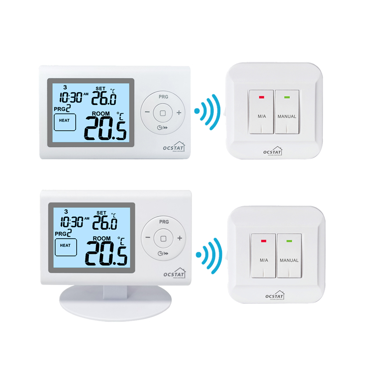 Control Temp Range 5°C-35°C Wireless Room Thermostat with Power supply 2*AAA Battery and RoHS CE ISO Certification