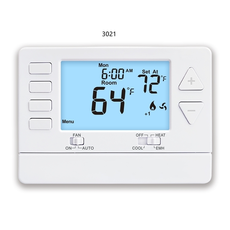 Riseem 1.5 Amp Load Rating 24V HVAC Heat Pump Thermostat White Large 5.65 Sq.in. Display Size for Maximum Efficiency