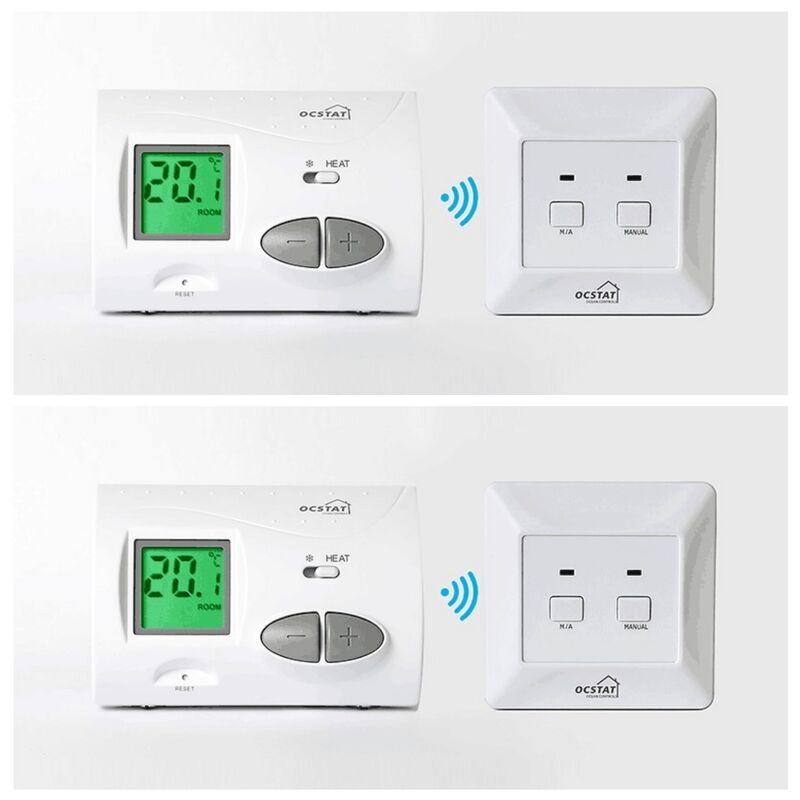 Temperature Ranges 0°C to 35°C in 0.1°C Increments Wireless Room Thermostat Featuring LCD Display and 868MHZ Wireless Operating Frequency for Energy Management