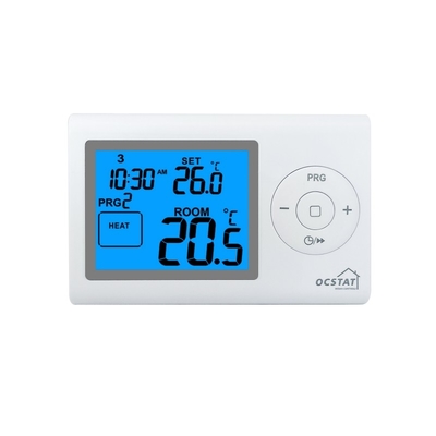 Riseem Branco Cor Digital Quarto Programável Termostato de aquecimento central com bateria