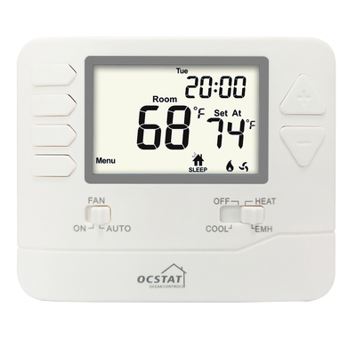Riseem 2 calor 1 frio Termostato de sala de eletricidade ou gás não programável com ajuste de balanço de aquecimento e resfriamento