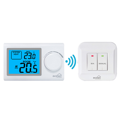 Riseem Alimentação de bateria Controle de temperatura de RF não programável Aquecimento Termostato de sala sem fio
