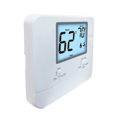 Lâmpada de fundo azul não programável Riseem Single Stage 24V HVAC Home Thermostat For Household Square Shape