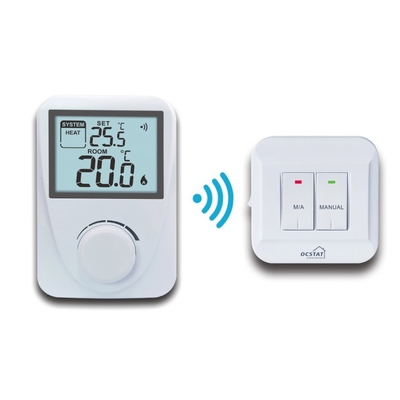 Riseem Cor Branca ABS RF Wireless Controller de Quarto Digital Termostato Não Programável