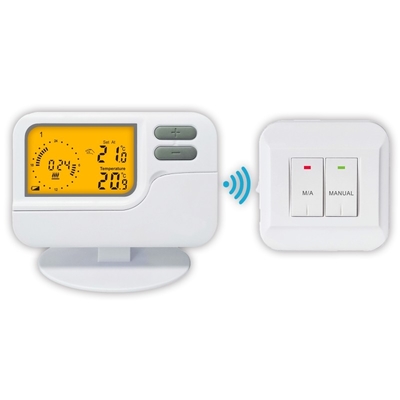 Riseem Programação semanal de aquecimento e resfriamento termostato de sala sem fio com controle de temperatura LCD