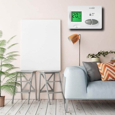 Termostato esperto branco da sala de Digitas com luminoso, sistemas de controlo sem fio do aquecimento central
