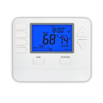 Riseem WiFi Trabalhar com Alexa ABS 24V LCD HVAC Digital 7 dias Wi-Fi Programável Controle Termostato doméstico para sistema HVAC