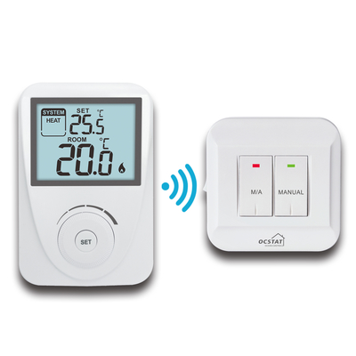 Lâmpada de fundo LCD azul termostato de aquecimento e arrefecimento RF inteligente não programável