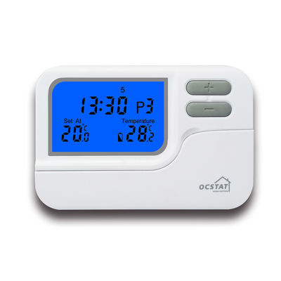 Termóstato de ambiente programável digital sem fios com ecrã grande azul 230V
