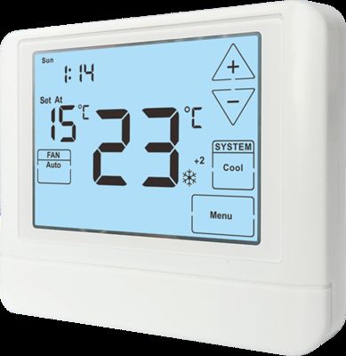 Termostato de sala digital branco não programável para eficiência de controlo de temperatura