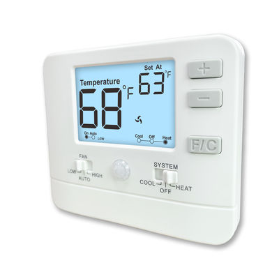 44°F 90°F 7°C 32°C Intervalos de controle de temperatura Electronic PTAC Room Thermostat With Energy-Saving Mode ((Infrared Human Sensor)