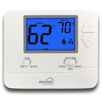 Intervalos de controle de temperatura de 41°F a 90°F Não programável 1 calor 1 frio Termostato de estágio único 1H 1C para ar condicionado doméstico