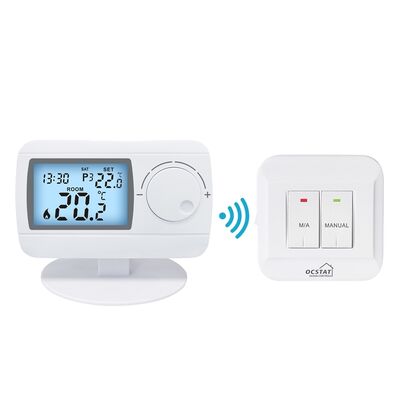 Funciona com a maioria dos sistemas de aquecimento Termostato ambiente RF 230V Termostato programável sem fio Branco Solução de gerenciamento de temperatura de cor de concha personalizada