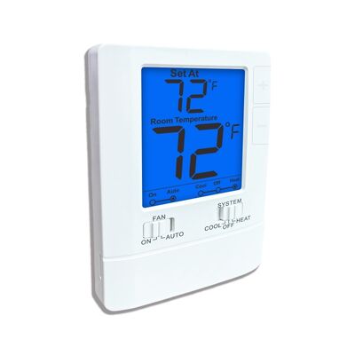 Termóstato de ambiente com fio e visor digital LCD Faixas de temperatura de 0°C a 37°C Cor da luz de fundo Branco Azul Verde Solução para controle de HVAC
