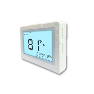 Intervalos de temperatura 32°F a 99°F Termostato eletrônico de sala com 818 Sqin Display Size Termostato HVAC Ideal para aplicações comerciais