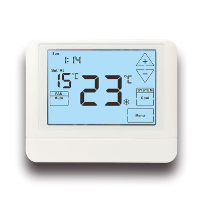 Intervalos de controle de temperatura de 44°F a 90°F 7 dias Controlador de temperatura de aquecimento e resfriamento programável com tamanho compacto de 120mm W 98mm H 27mm D para gerenciamento de temperatura