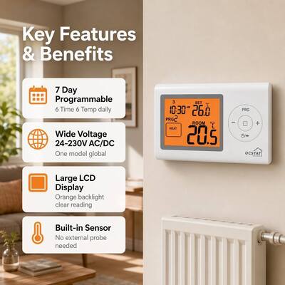 Caldeira de Ar Quente com Integração Domótica Oferecendo Termostato de Controle de Temperatura e Recursos de Economia de Energia Projetada para Soluções de Aquecimento