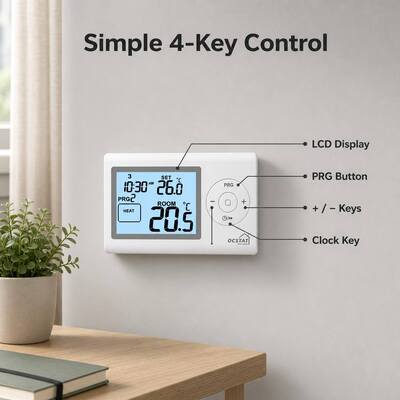 Controlador de temperatura Riseem aquecimento 7 dias termostato programável com interruptor de aquecimento e resfriamento