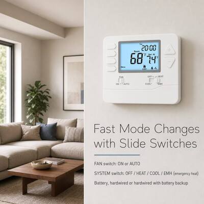 Riseem Semanal Programável 0.5°C Precisão Sistema HVAC bomba de calor termostato 24V