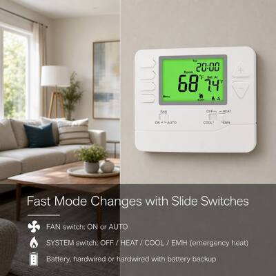 Sensor NTC Heagstat e Termostato Programável de 7 Dias em ABS PC Anti-Chama para Controle de Bomba de Calor