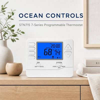 Termostato de ar condicionado programável de 7 dias 24V 2H 2C com dimensões físicas compactas de 4 72 L X 3 85 A X 1 06 P para controle de HVAC
