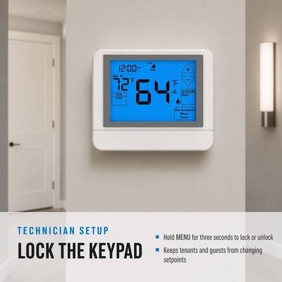 24V ou Baterias LCD convencional com fio Programável 1H 1C Termostato Digital de aquecimento e resfriamento doméstico Para sistema HVAC comercial