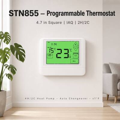 Controlador de Temperatura Programável com Fio para Bomba de Calor Comercial de 5 1 1 Dia para Economia de Energia em Ar Condicionado