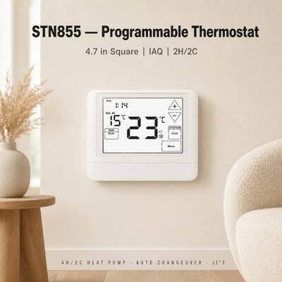 STN855 24V LCD Touch Screen 7 Day Bomba de Calor Programável 2 Calor Frio Termostato EM HEAT