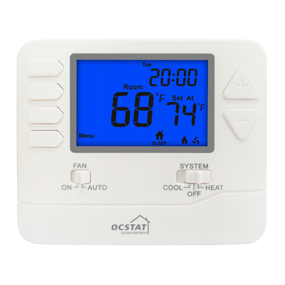 Riseem termostato digital de sala ajustável com 5/1/1 termostato de aquecimento por piso de água de sala de um estágio programável