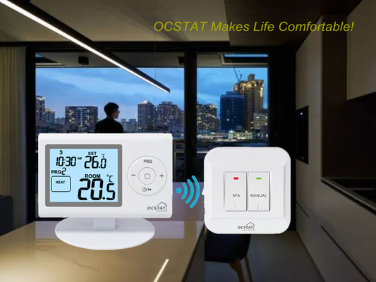 Riseem Cor Branca OEM / ODM Digital Programável RF Sala termostato para sistemas HVAC