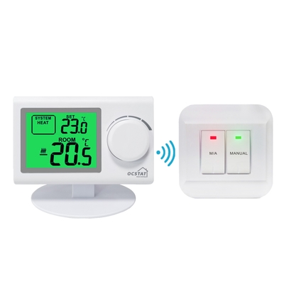 Termostato sem fio da sala de Digitas da grande cor branca do painel LCD com sensor de NTC