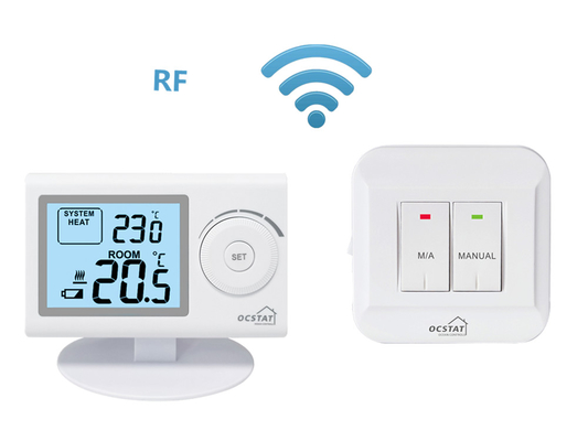Riseem aquecimento e resfriamento termostato de sala RF não programável com 2 * AAA bateria tamanho