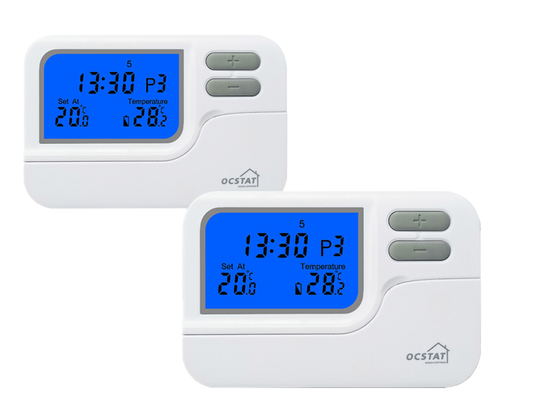 Riseem Bateria 7 dias termostato de quarto programável com aquecimento e resfriamento