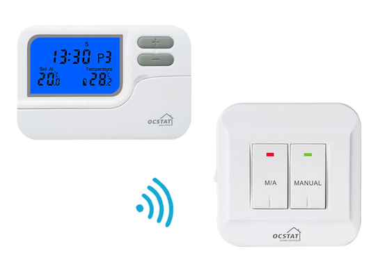 Riseem Branco ABS 868Mhz RF Sala sem fio termostato programável Digital aquecimento e resfriamento OEM