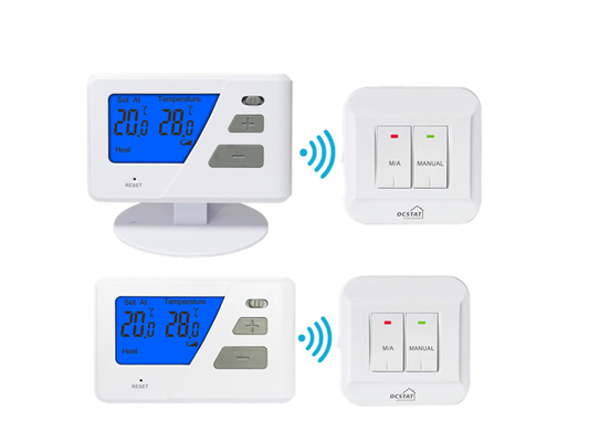 Riseem Push Button 868 Mhz Termostato de Sala sem fio de RF não programável para sistema de aquecimento por piso