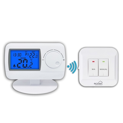 Riseem 230V ABS Branco Digital RF Programável Sala Termostato Sem Fio Para Caldeiras de Gás