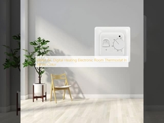 Termostato eletrônico digital de aquecimento e ar condicionado para quarto, na cor branca